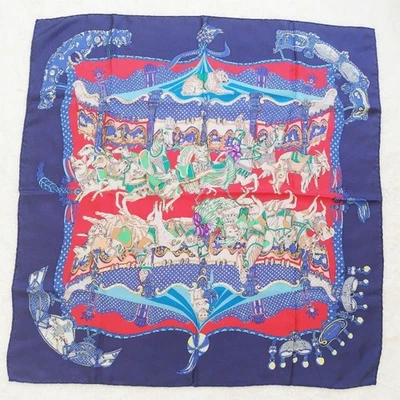 Hermes Scarf Maware Merry-Go-Round Silk Square 35.4in Made in France - Image 1 of 4