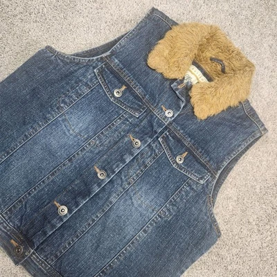 Chaleco de mezclilla Wrangler de colección para hombre cuello L Sherpa vaquero occidental ropa de trabajo piel de oveja Foto 1 de 4