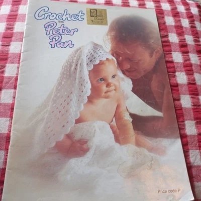 😇 Peter Pan Baby Crochet patterns Babies 2 3 4 8 Ply Shawl Jumper Dress Cardiga - image 1 of 4