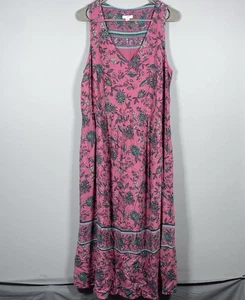 Maxi Vestido Para Mujer Jill L Petite Dreamscape Border Rosa Floral Sin Mangas - Imagen 1 de 7