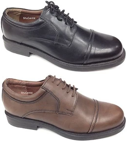 Para Hombre London Classic Original Oxford Cuero Negro 3 ojales Moda Zapatos de Oficina - Imagen 1 de 2