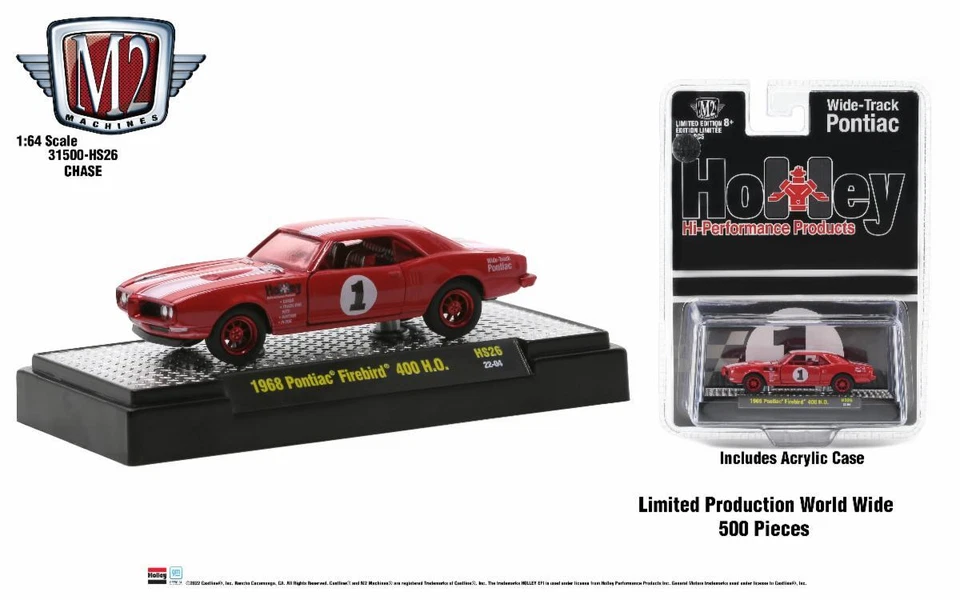 M2 Machines 1:64 Thentics 1968 Pontiac Firebird 400 H.O. Holley Chase Car HS26 - Image 1 of 1