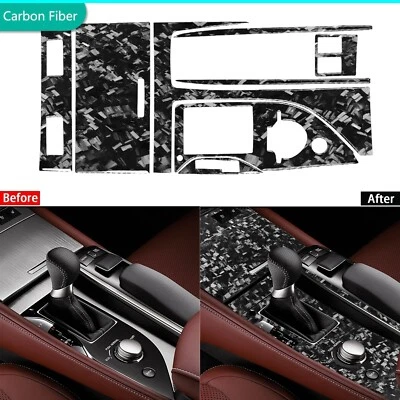 Cubierta de panel de cambio de marchas de consola de fibra de carbono forjada de 8 piezas para Lexus GS GS350 12-20 Foto 1 de 4
