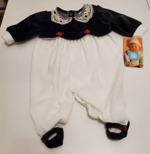 Pagliaccetto formale Little Me Holiday in velluto e pizzo per bambini, taglia 6M NUOVO! - Foto 1 di 13