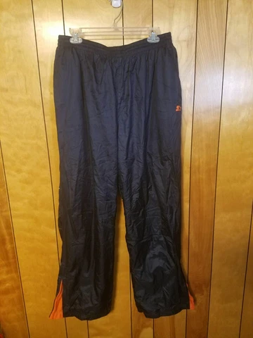 STARTER Mens Track Pants Warmups LARGE Navy Blue Orange Trim Fitness F4 Cover