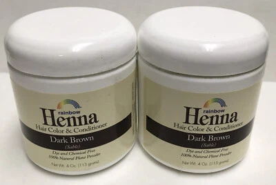 Lot of 2 Rainbow Henna Persian Dark Brown Hair Color 4 Oz - Image 1 of 2