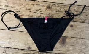 Victoria's Secret Double String Bikini Bottom Black NWOT Size S - Picture 1 of 4