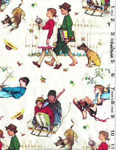 Norman Rockwell Young Love Digitally Printed by David Textiles bty - Picture 1 of 1