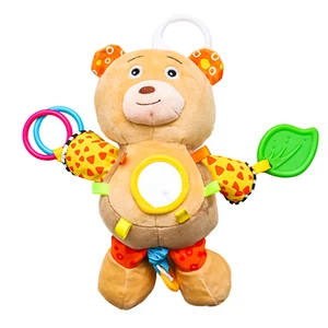 Hanging Plush Baby Toy – Doobie Bear Music Squeaker Teether Clackers Mirror - Picture 1 of 6