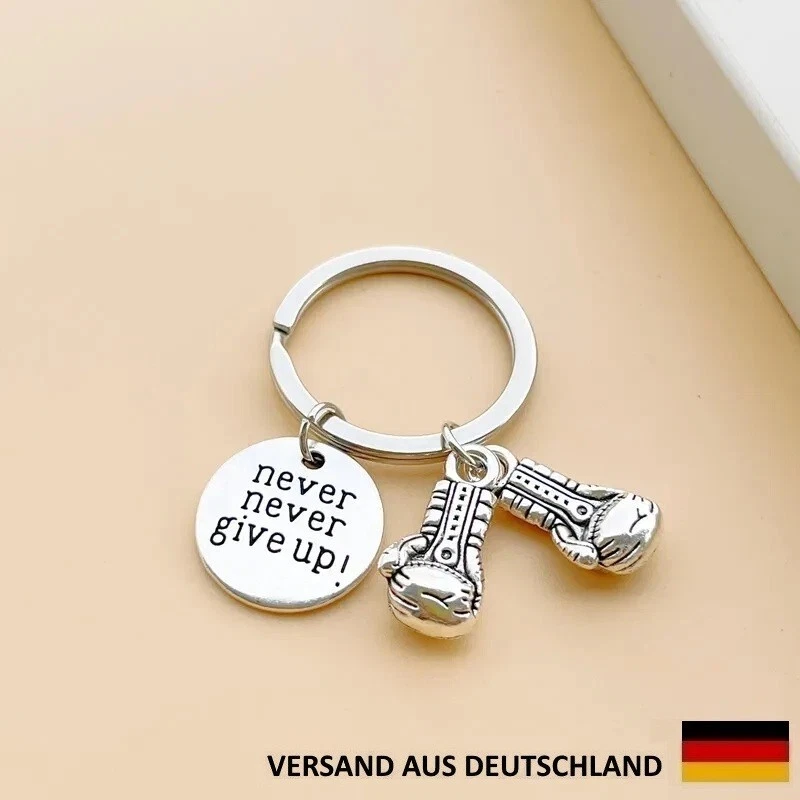 Boxerhandschuhe "never give up " Schlüsselanhänger  Handschuhe - Bild 1 von 1