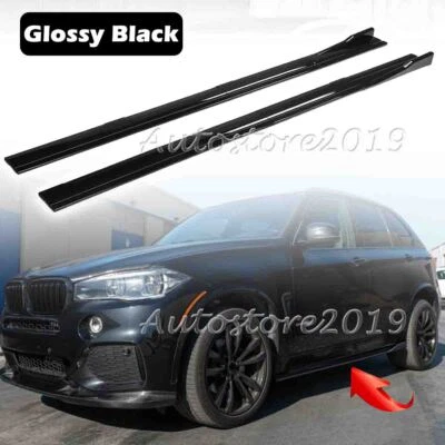 For BMW F15 X5 F85 X5M F16 X6 2015-19 Side Skirt Rocker Panel Lip Splitter Gloss Foto 1 de 4