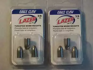 6 nuovi pesi verme tungsteno artiglio aquila 3/8 oz 2 confezioni da 3 ciascuno - Foto 1 di 3