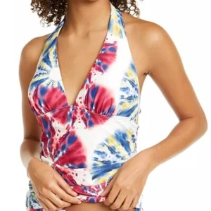 Tommy Hilfiger Batik Neckholder Tankini Oberteil Weiß XS S M L XL Medium Large Neu mit Etikett - Bild 1 von 2