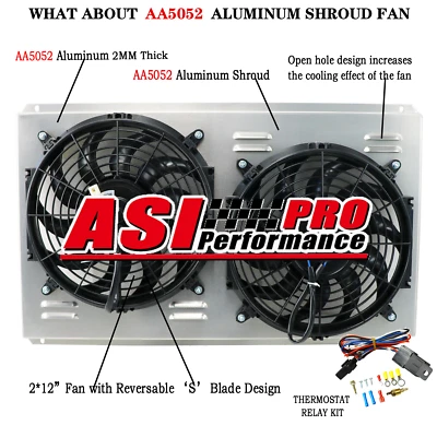 Aluminum Fan+Shroud+Relay fit 1996-2005 Chevy Blazer S10 C1500 GMC Jimmy Sonoma Foto 1 de 4