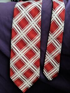 Lilly Dache- paris•Rome•Los Angeles- Tie Traditional red/white plaid 60"