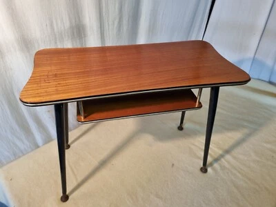 Vintage 50 60's Rectangular Teak Effect Sputnik Coffee Table Atomic Mid-Century - Image 1 of 4