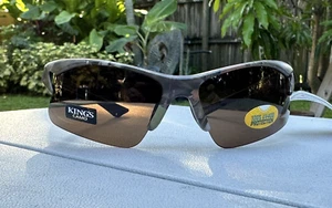 24/7 Life ~ King's Camo CA1 Half-Rim Wrap Sunglasses - Green Camo - Brwn Lens - Picture 1 of 5