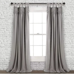 Lush Decor Lydia Ruffle Two Panels 40”X84” Gray NEW IN PACKAGING - Picture 1 of 7
