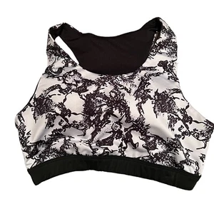 Sports Bra Black/White Printed Padded Size M - Picture 1 of 8