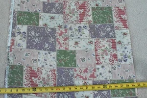 By 1/2 Yd, Lavender Olive Pink & Cream Floral Patches Cotton, Cranston, V224 - Picture 1 of 7