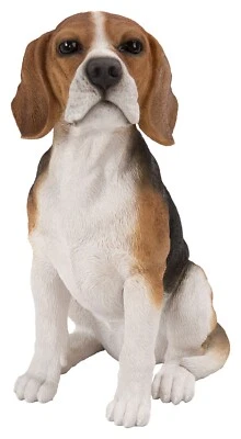 Decoración de estatua de resina de jardín Beagle sentado para perros, decoración del hogar interior/exterior Foto 1 de 4