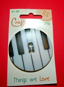 CRAFTING with BUTTONS  1 3/4"   PIANO Thing we Love    1 CARD=1 BUTTON  Lot C19 - Picture 1 of 1