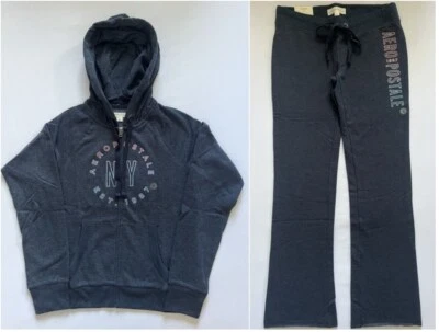 Aeropostale Aero Women's Hoodie & Sweat Pants Matching Set Flare XS S M L XL!! - Image 1 of 3