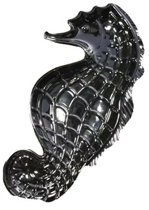 Porcelain Silverplated Seahorse Snack Tray Serving Dish Plate Silver Color BN - Picture 1 of 8