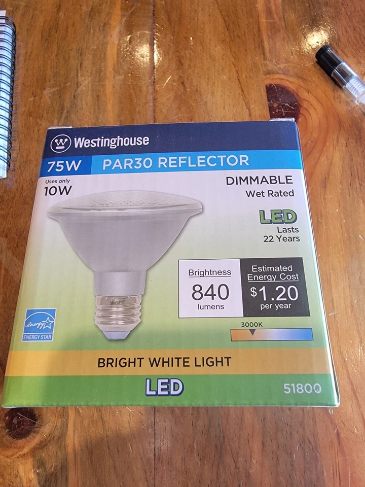 Westinghouse 75W Equivalent PAR30 Bright White Light LED Bulb Med-Base Dimmable  - Image 1 of 4