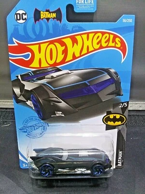 MATTEL Hot Wheels The Batman Batmobile Batman #2/5 Black Diecast 1:64 Scale Blue Wheels