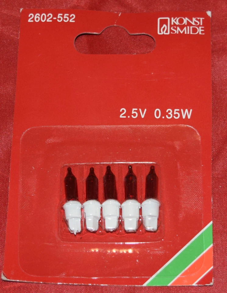 Konstsmide 2602-552 Ersatzbirnen Lichterkette rot/weiß 2,5 Volt 0,35 Watt  - Bild 1 von 1