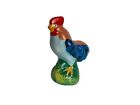 Ceramiczna kura ręcznie malowana figurka vintage pusta kolor bez oznakowania kurczak wys. 67 mm