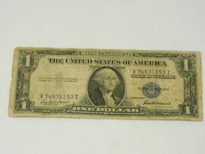 $1 A Silver Certificate, 1935F, Fancy Serial Number, X 74531153 I - Picture 1 of 4
