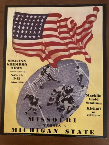 1945 Michigan State Spartan Vintage Football Poster  - Great For Framing Cover