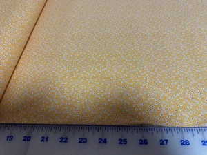 Calico Little Colorful Flowers on Yellow cotton Fabric per yd. Quilt / Sew - Picture 1 of 3