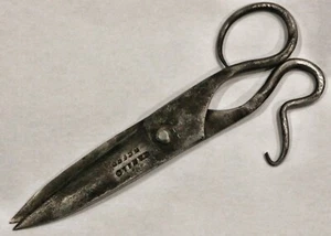 Antique 18th Century Hand-Forged Iron Scissors – Handmade, Marked, Antique - Picture 1 of 7