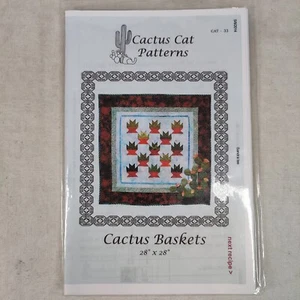 CACTUS BASKETS Prickly Pear Southwestern Desert Wall Quilt Template 28" x 28" - Picture 1 of 24