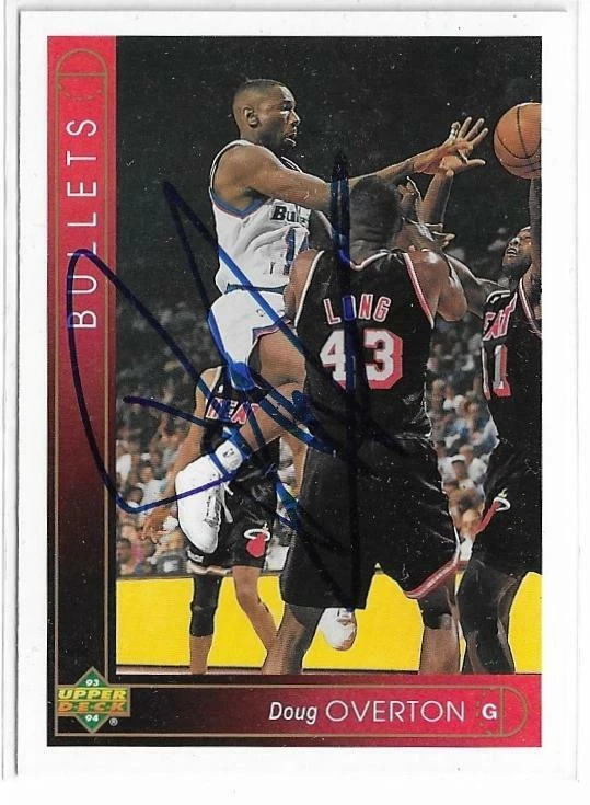 DOUG OVERTON Autographed Signed 1993-94 Upper Deck card Washington Bullets COA - Image 1 of 1