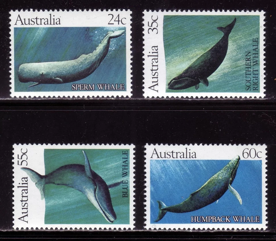 Австралийская марка Sc 821-24, набор китов, F/VF MNH (410C-SX) - Изображение 1 из 1