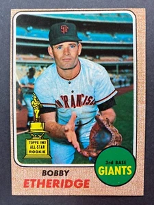 1968 Topps #126 Bobby Etheridge RC (San Francisco Giants) ROOKIE! - Picture 1 of 2