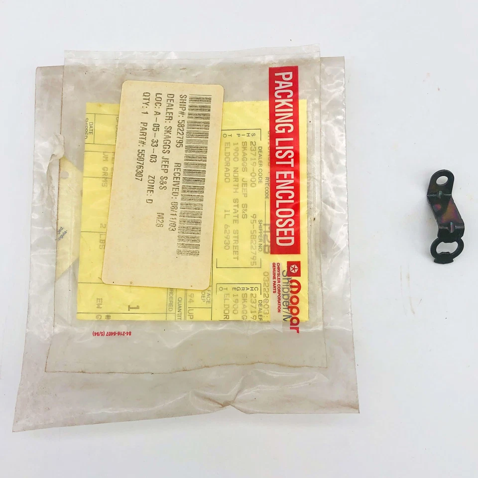 Mopar 55076307 Door Lock Cylinder Lever OEM NOS 97-02 Jeep Wrangler Open Foto 1 de 4