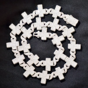 15 mm Infinity Kreuz Gliederkette - 18 Karat vergoldet, Luxus Statement Schmuck, fett - Bild 1 von 13