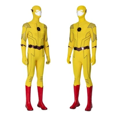 The Flash Temporada 8 Disfraz Cosplay Barry Allen Body Idéntico Conjunto Amarillo Foto 1 de 4