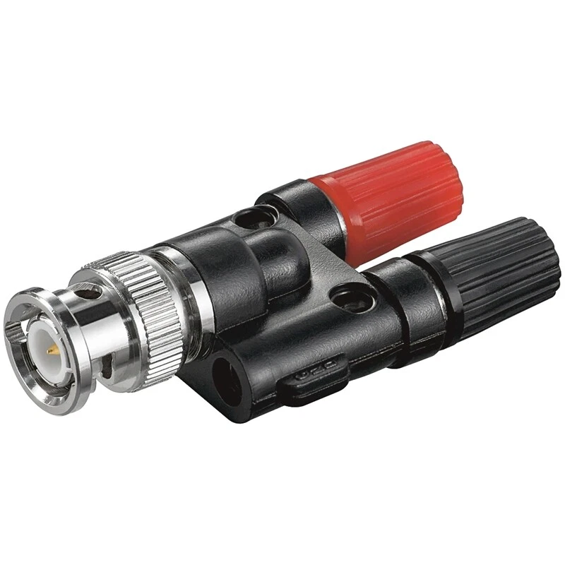 Steckadapter BNC-Stecker an 2x Bananenbuchse für HF-Anwendungen