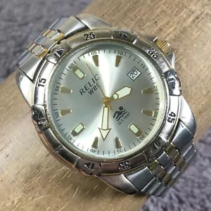 Relic Wet Men ZR-11432 Formal Date Two Tone Stainless Steel Quartz Watch 7 3/4" - Picture 1 of 13