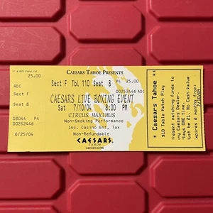 Caesars Maximus Tahoe Live Boxing Event Ticket Stub gebraucht Vintage 2004 - Bild 1 von 2