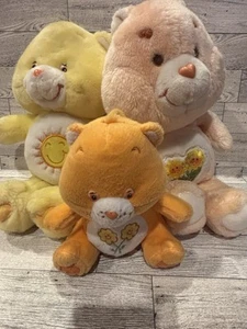 3 Vintage Care Bears plush Friendship Bears and Funshine Bear READ Description - Picture 1 of 24