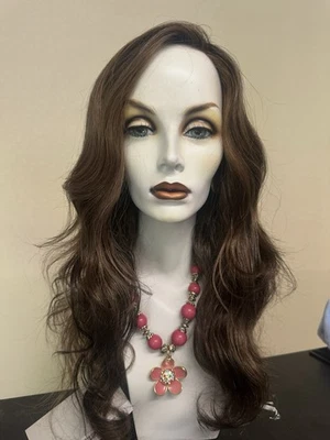 RAQUEL WELCH “DOWN TIME” SS9/30 SS Cocoa LaceFt MonoTop 100%HandTied Reg. $619❤️ - Image 1 of 4