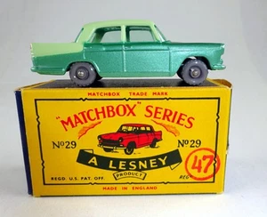 Matchbox RW 29B Austin Cambridge verde. Ruedas de plástico gris excelente en caja "C" - Imagen 1 de 14