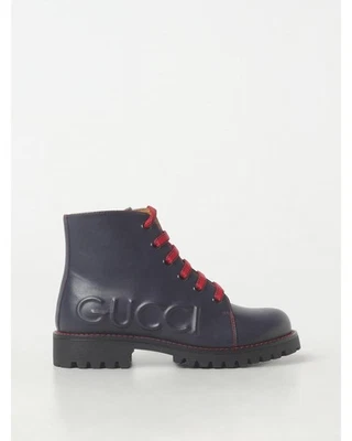 Botas con cordones de cuero Gucci zapatos azules para niños Foto 1 de 4